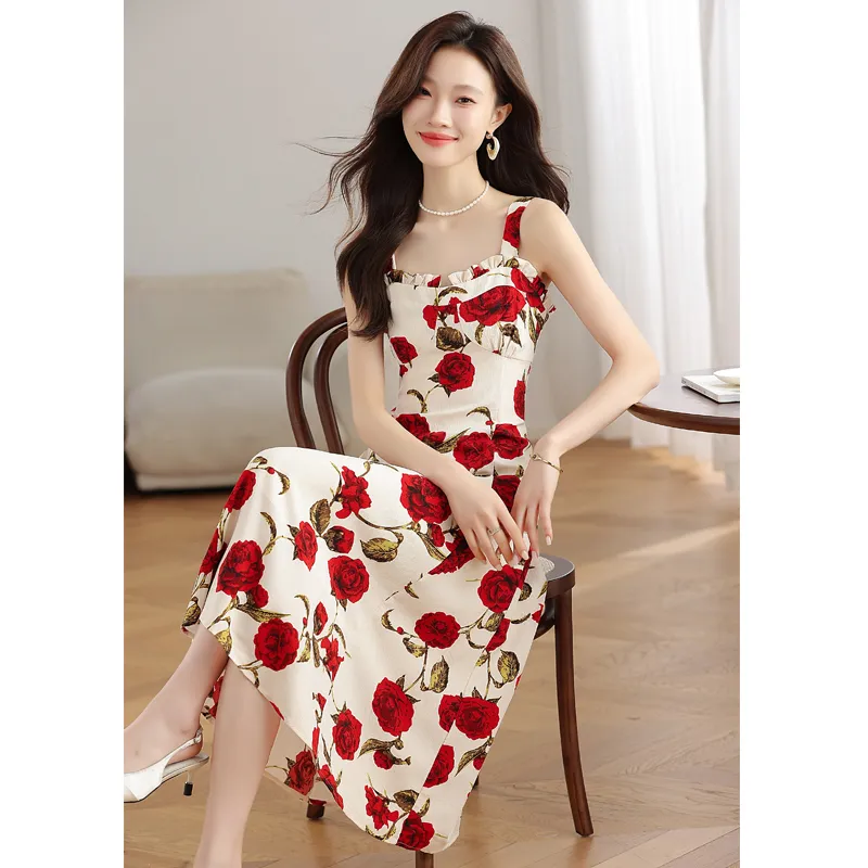 PLANE DRIFT Slip Dress Women's Red-3