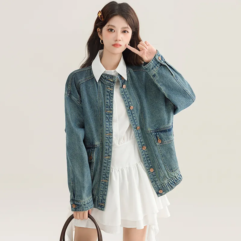 PLANE DRIFT Denim Jacket Unisex Blue-3