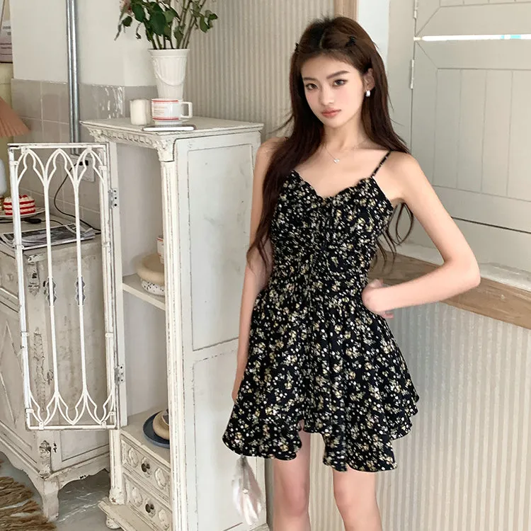 PLANE DRIFT Slip Dress Women's Black Floral-5