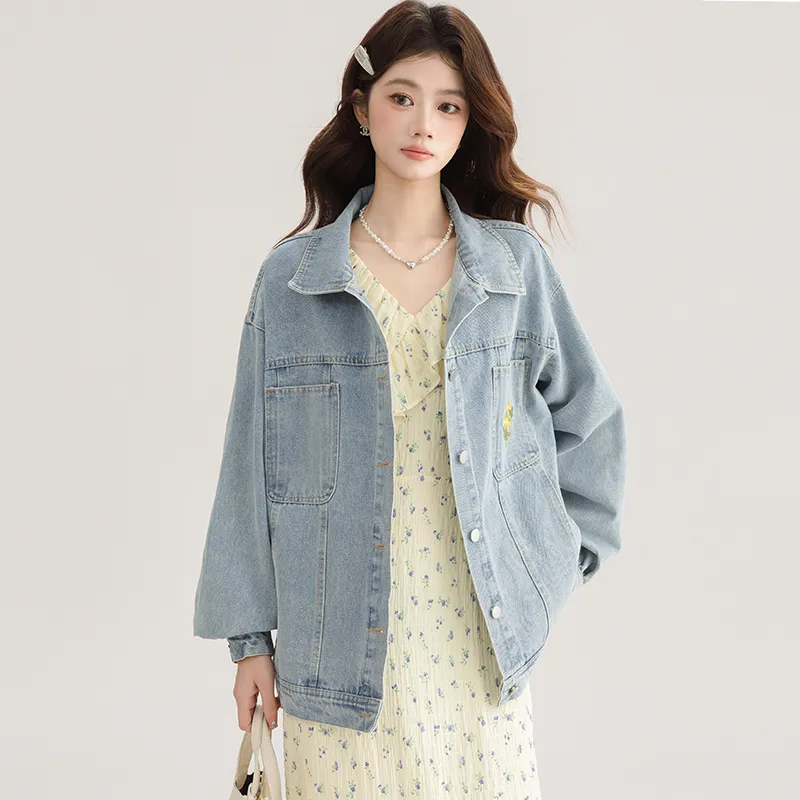 PLANE DRIFT Denim Jacket Unisex Light Blue-2