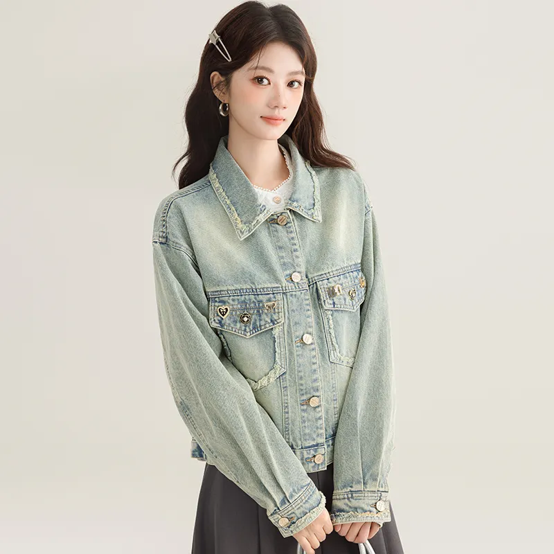 PLANE DRIFT Denim Jacket Women's Blue-4