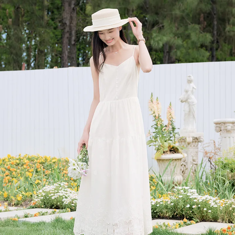 Fragment Slip Dresses Women's Ivory White-3