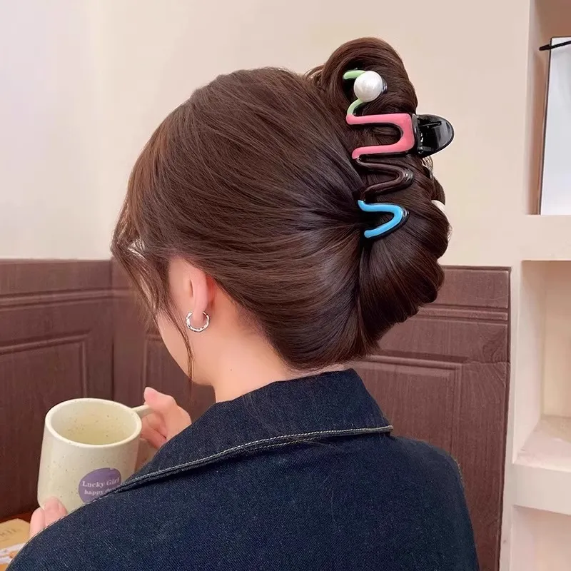 Danqin Acrylic Hair Clips Women's-5