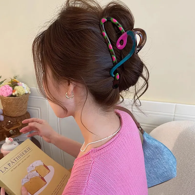 Danqin Acrylic Hair Clips Women's-4