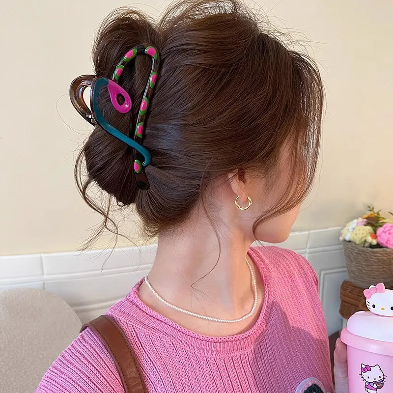Danqin Acrylic Hair Clips Women's-3