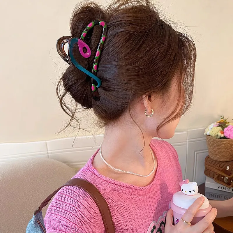Danqin Acrylic Hair Clips Women's-5