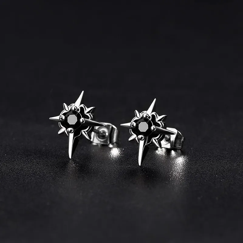 Danqin Plated Silver Stud Earrings Unisex-1