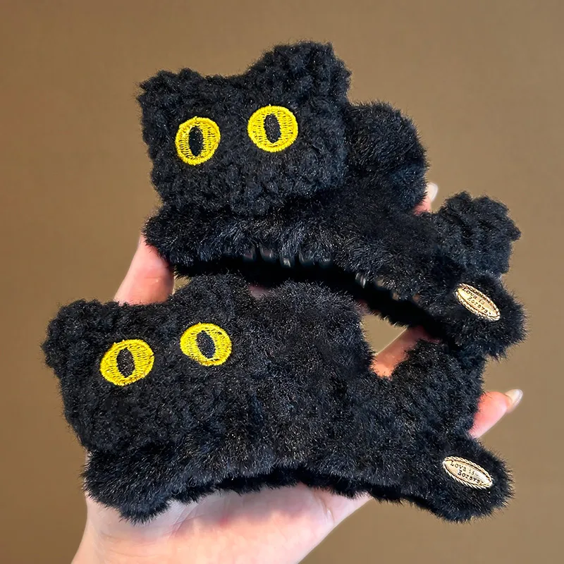 Danqin Plush Hair Clips Women's-2