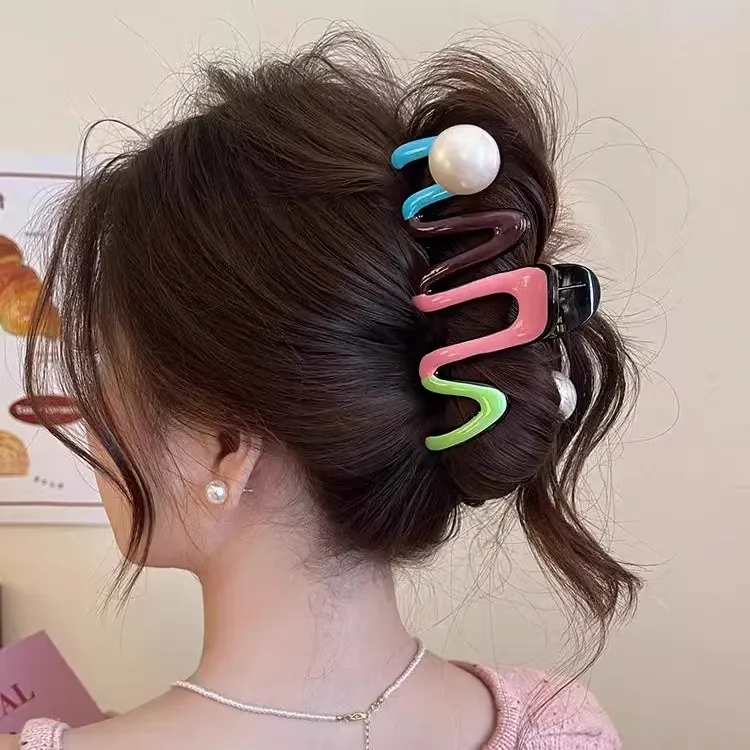 Danqin Acrylic Hair Clips Women's-3