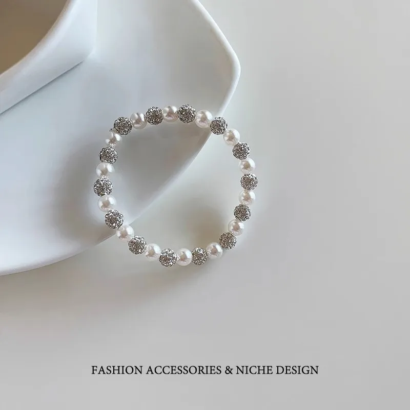 Danqin Artificial Pearl Hair Tie Women's-4