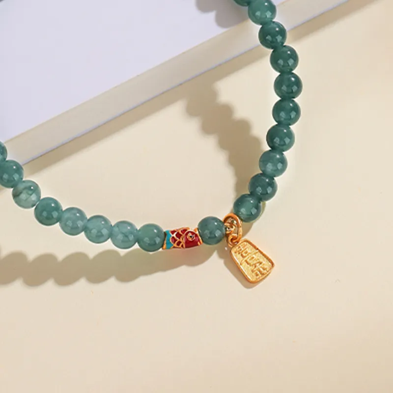 Green Craftsman Ice Glutinous Jadeite Bracelets Unisex-1