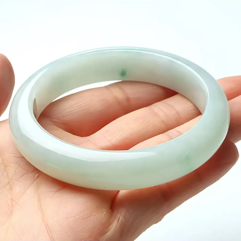 Green Craftsman Glutinous Jade Bangles Women's-1