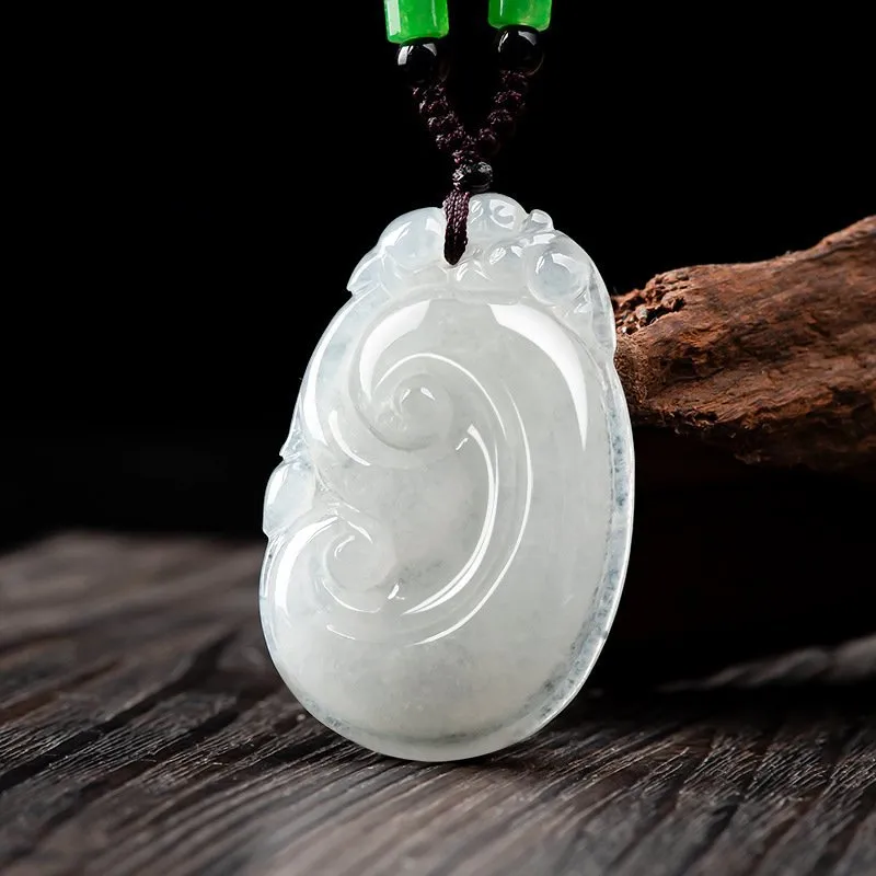 Green Craftsman Ice Glutinous Jadeite Necklaces Women's-4