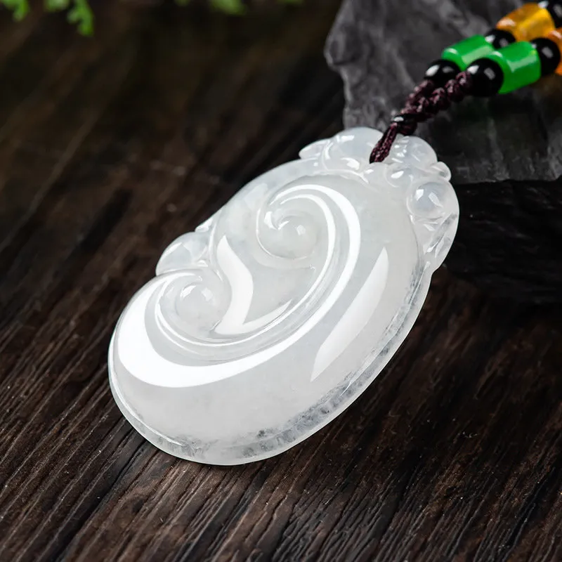 Green Craftsman Ice Glutinous Jadeite Necklaces Women's-2