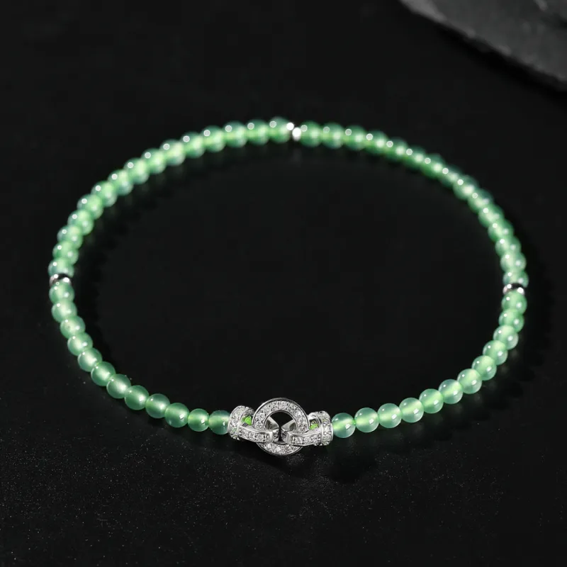 Green Craftsman Ice Type Jadeite Bracelets Women's-3