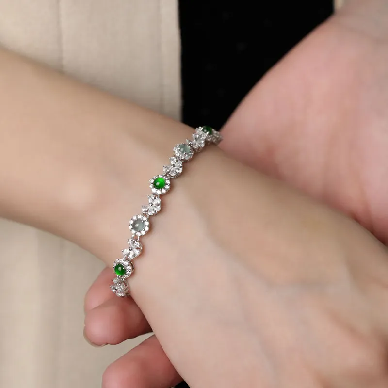 Green Craftsman Ice Glutinous Jadeite Bracelets Women's-2