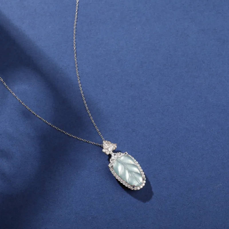 Green Craftsman Ice Glutinous Jadeite Necklaces Women's-4