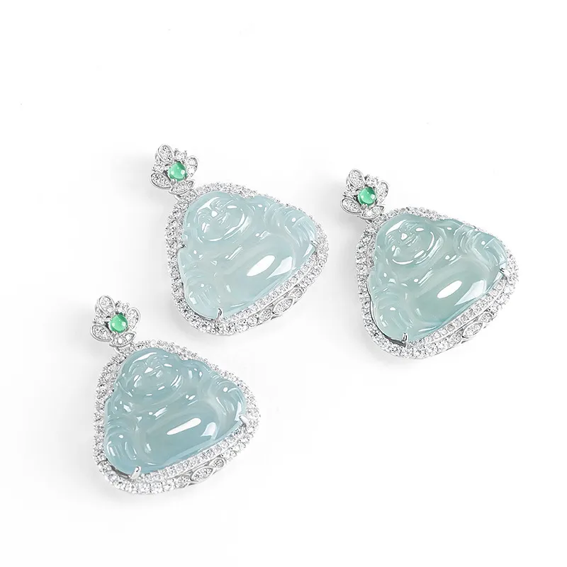 Green Craftsman Ice Type Jadeite Necklaces Women's-4
