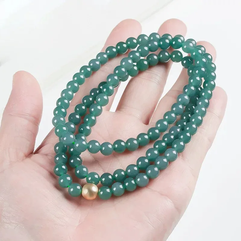 Green Craftsman Ice Glutinous Jadeite Bracelets Unisex-3