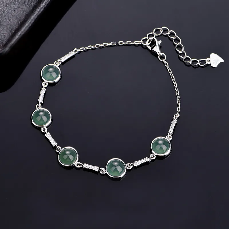 Green Craftsman Ice Glutinous Jadeite Bracelets Women's-4