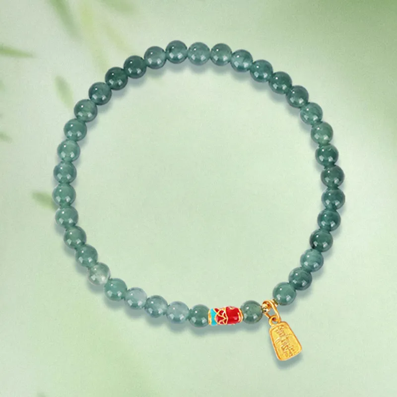 Green Craftsman Ice Glutinous Jadeite Bracelets Unisex-4
