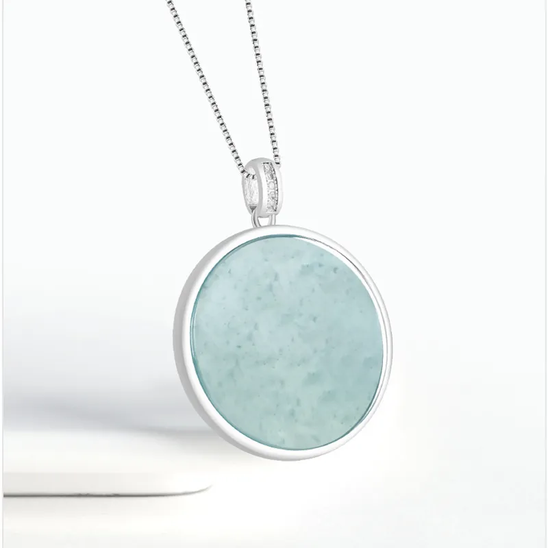 Green Craftsman Ice Glutinous Jadeite Necklaces Women's-3
