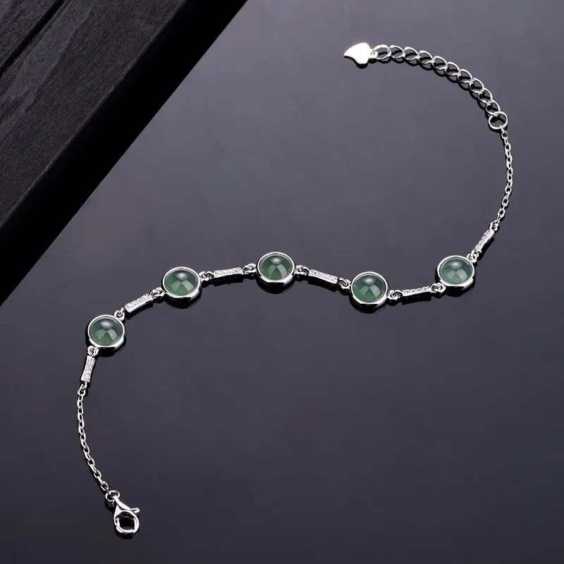 Green Craftsman Ice Glutinous Jadeite Bracelets Women's-3