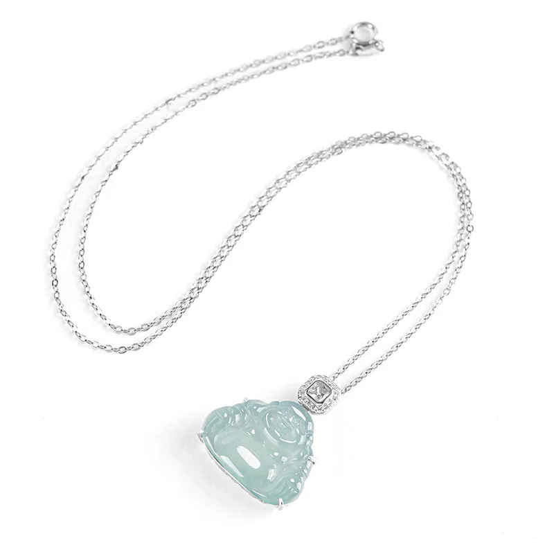 Green Craftsman Ice Type Jadeite Necklaces Women's-1