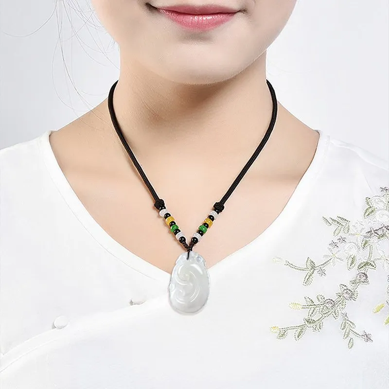 Green Craftsman Ice Glutinous Jadeite Necklaces Women's-1