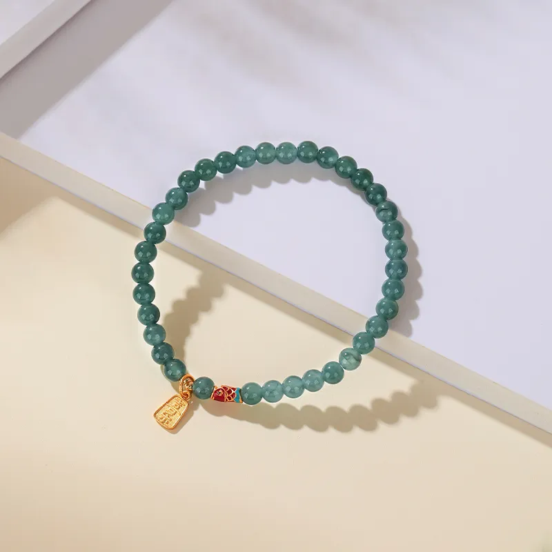 Green Craftsman Ice Glutinous Jadeite Bracelets Unisex-3