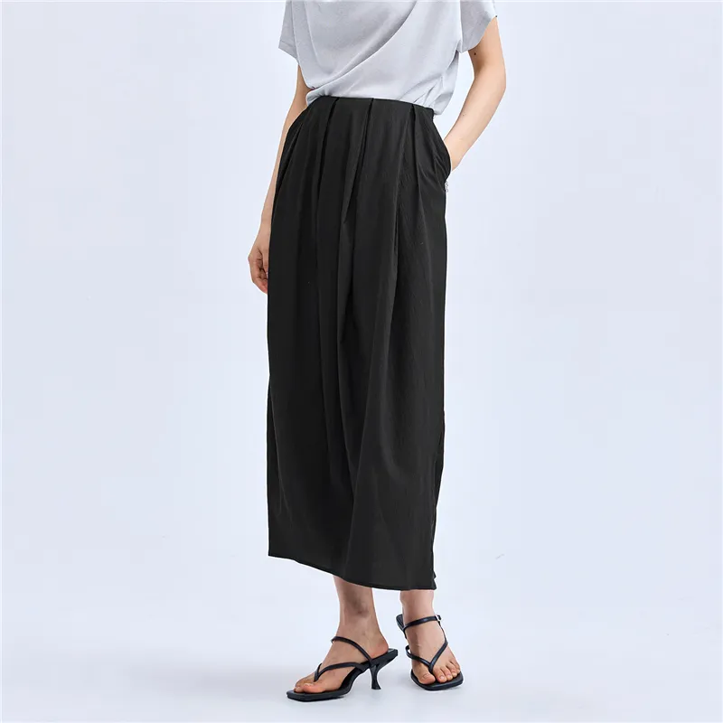 UNIQLO Casual Long Skirts Women's Black-5