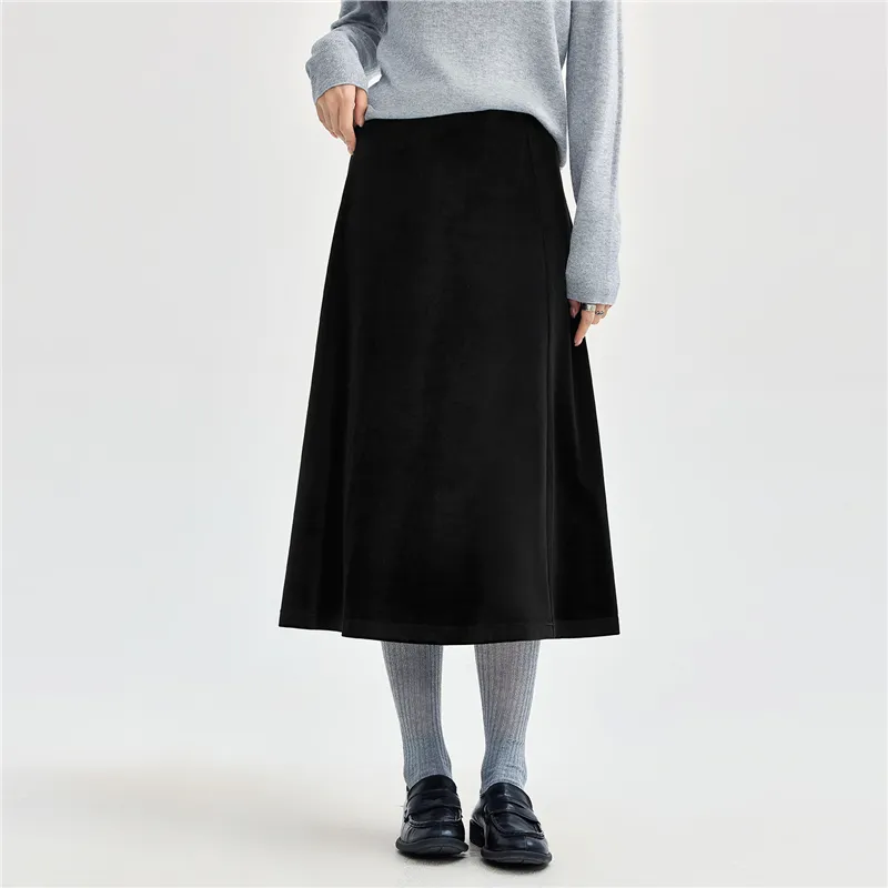 UNIQLO Knit Long Skirt Women's Black-7