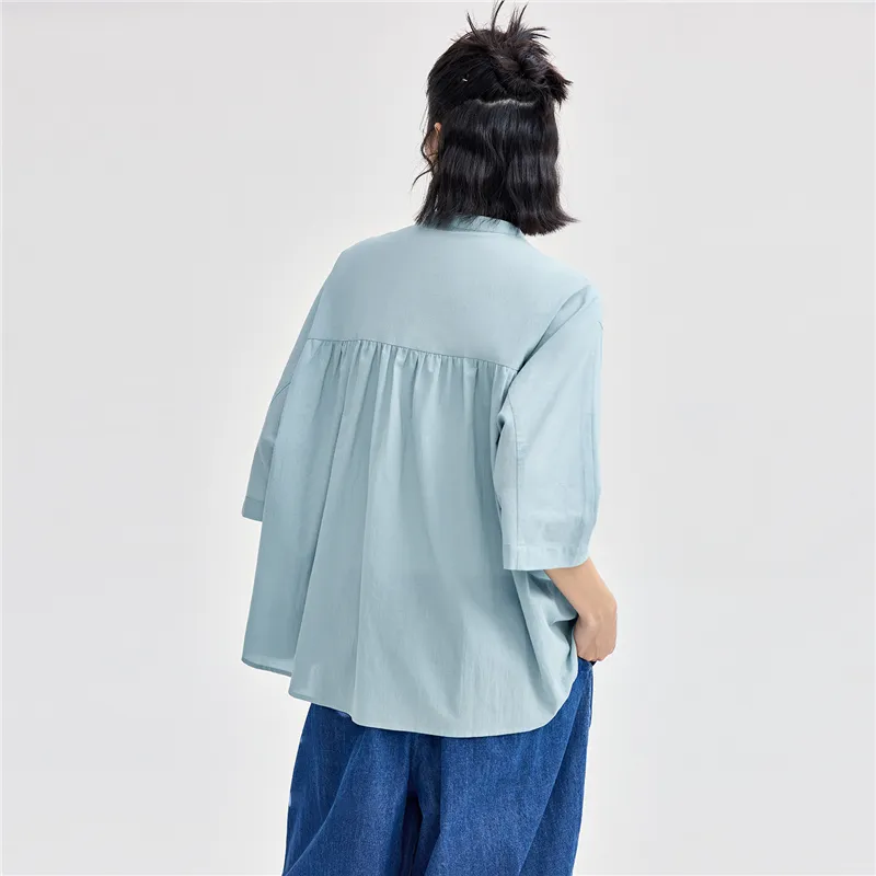 UNIQLO Shirt Women's Dusty Blue-2