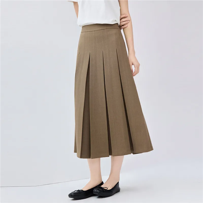 UNIQLO Casual Long Skirts Women's Oat Khaki-2