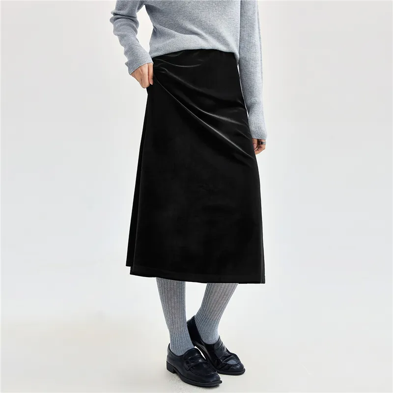 UNIQLO Knit Long Skirt Women's Black-3