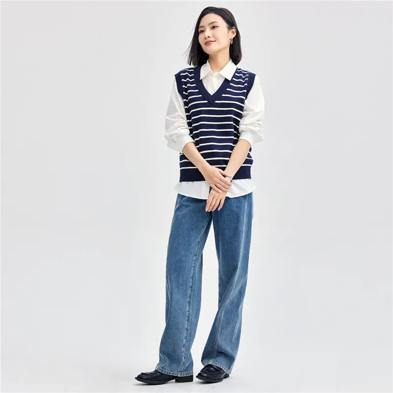 UNIQLO Knitwear Women's Dark Blue/Light Apricot-3