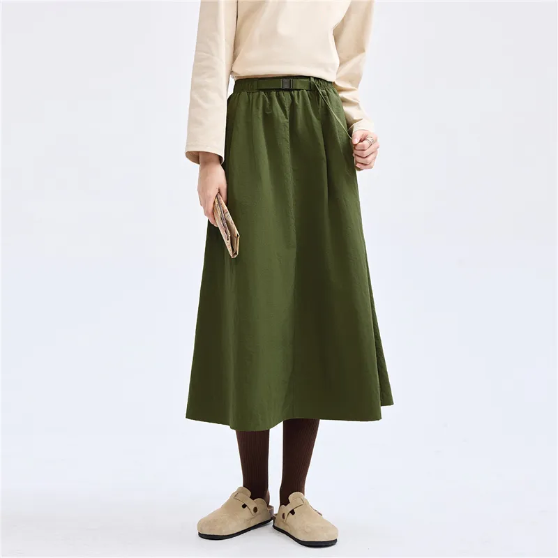 UNIQLO Casual Long Skirts Women's Army Green-4