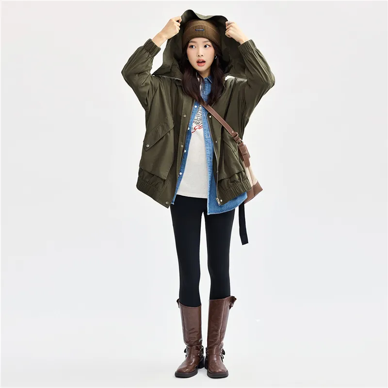 UNIQLO Trench Coat Women's Army Green-5
