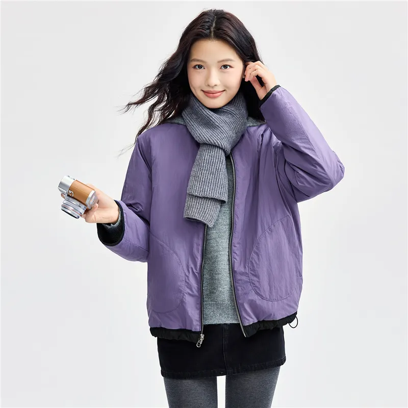 UNIQLO Puffer Jacket Women's Black & Purple-2