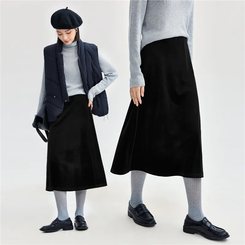 UNIQLO Knit Long Skirt Women's Black-2