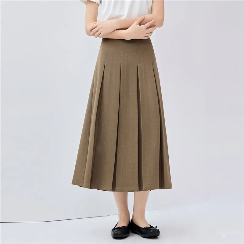 UNIQLO Casual Long Skirts Women's Oat Khaki-6