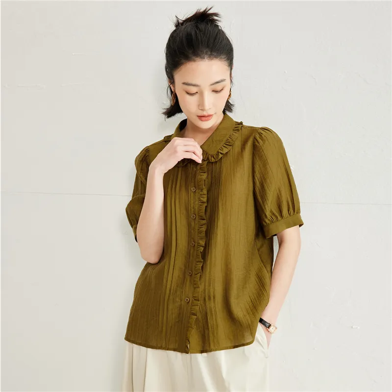 UNIQLO Shirt Women's Dark Fir Green-3