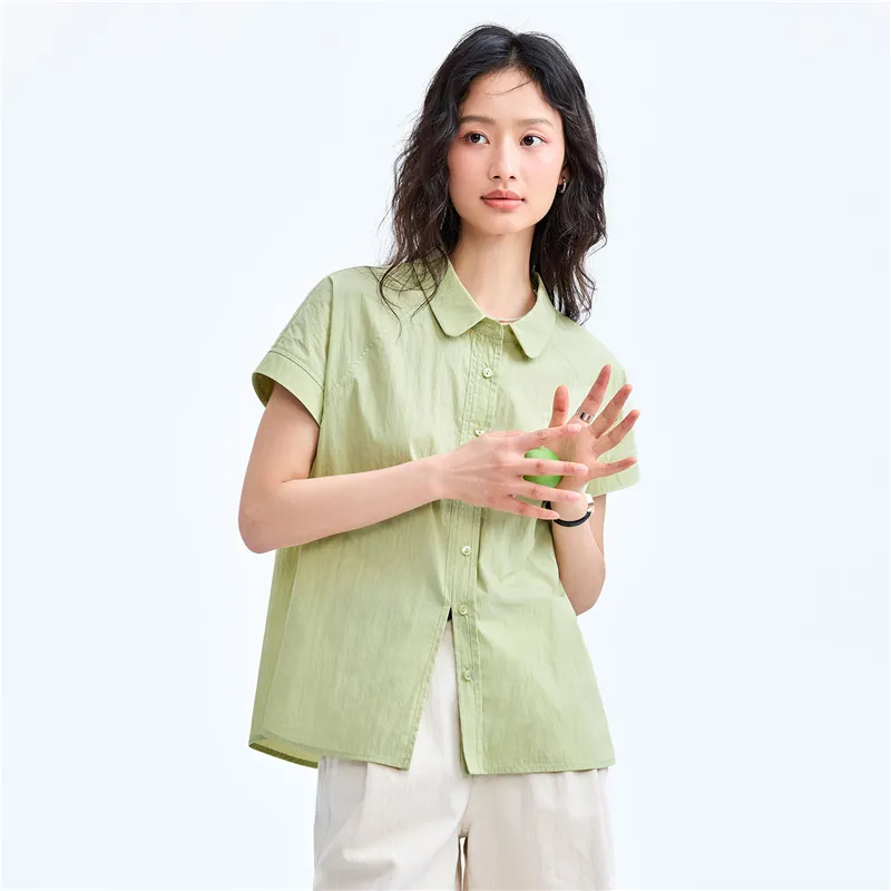 UNIQLO Shirt Women's Olive Green-6