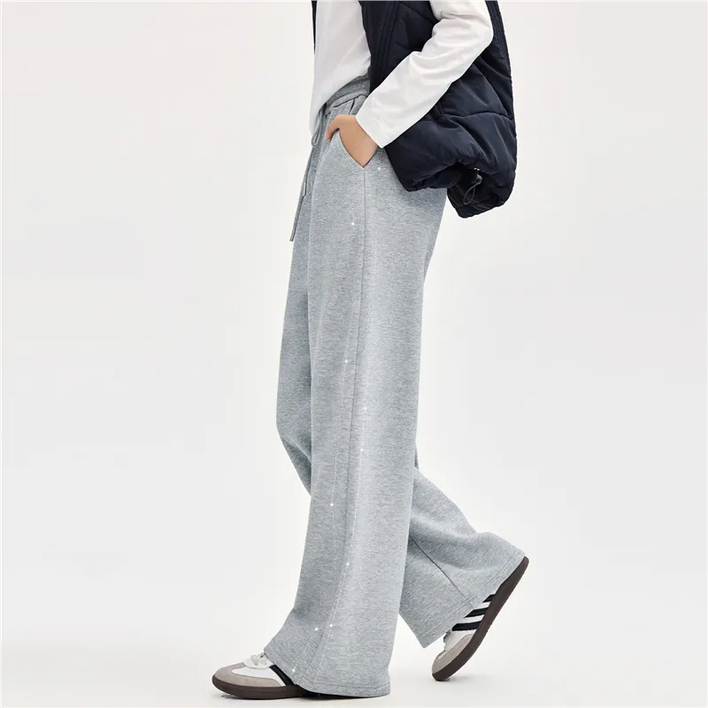UNIQLO Knitted Sports Pants Women's Light Heather Gray-4