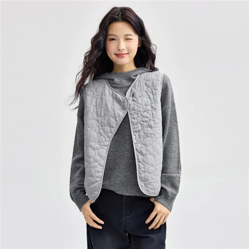 UNIQLO Puffer Jacket Women's Gray Blue & Black-4