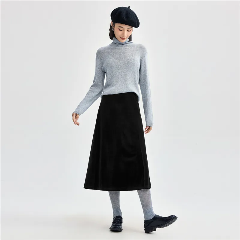 UNIQLO Knit Long Skirt Women's Black-6