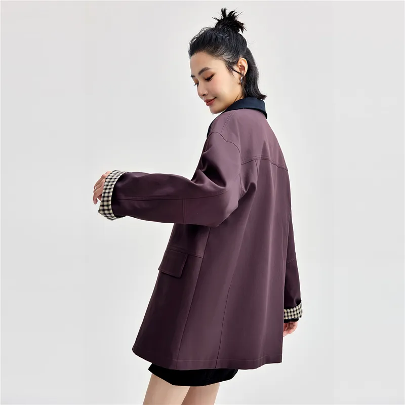 UNIQLO Trench Coat Women's Velvet Li Purple-2