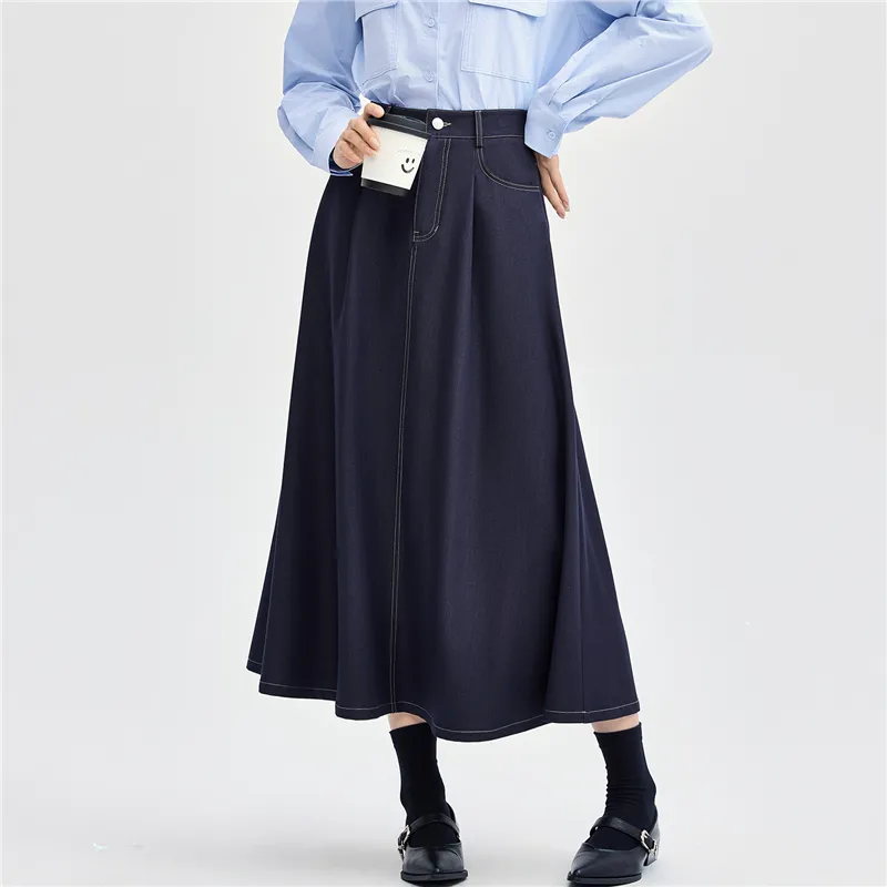 UNIQLO Denim Long Skirts Women's-2