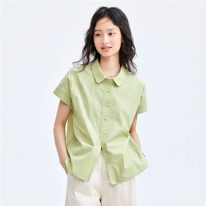 UNIQLO Shirt Women's Olive Green-7