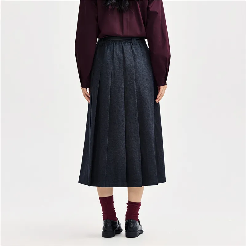 UNIQLO Denim Long Skirt Women's Dark Denim-2